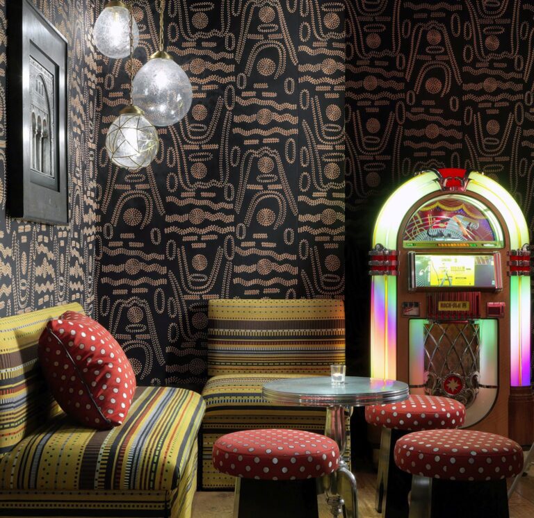 The jukebox corner of the Crimson Bar, The Soho Hotel