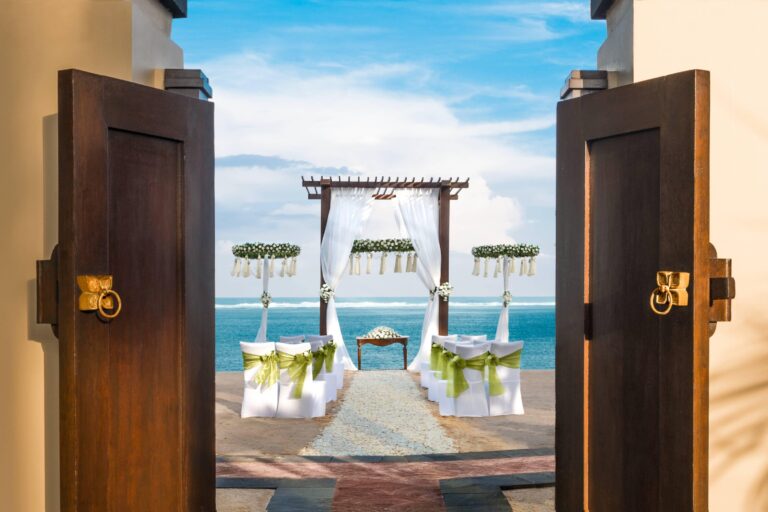Beach wedding ceremony set-up, The St. Regis Bali Resort