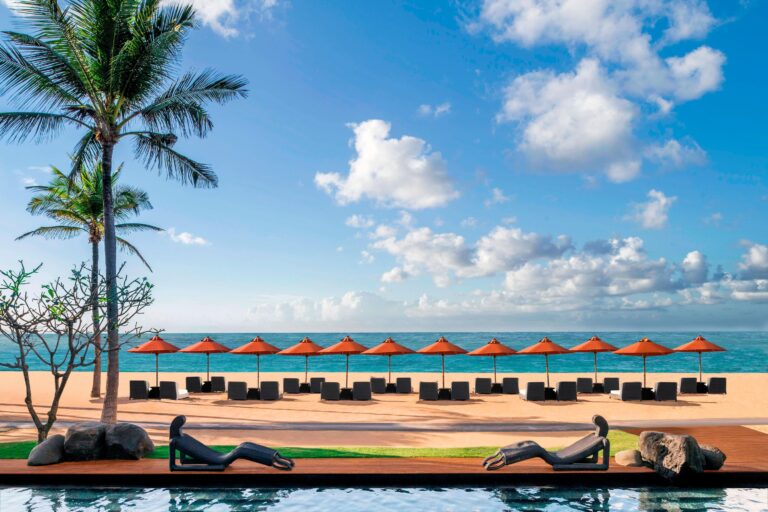 The beach with loungers, The St. Regis Bali Resort