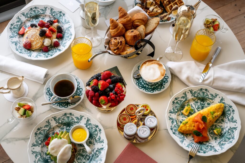Breakfast served on Ginori 1735 porcelain, The St. Regis Venice