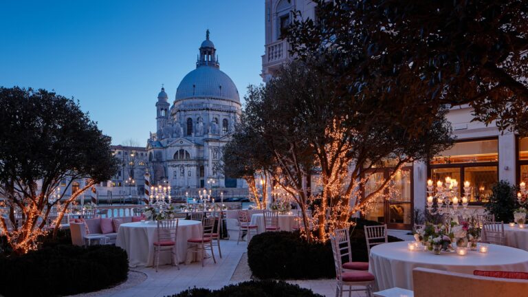 The Italianate Garden set for a wedding dinner, The St. Regis Venice