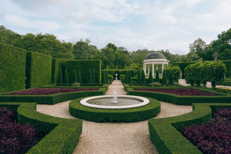 The Formal Garden with its pavilion and central fountain, The Vanderbilt Estate