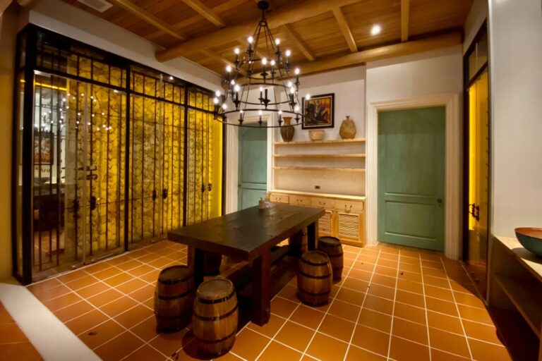 The wine room with a tasting table, The Vanderbilt Estate