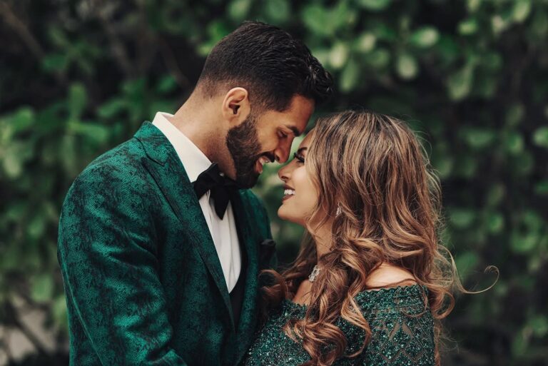 A couple close together at their wedding, The Wedding Atelier