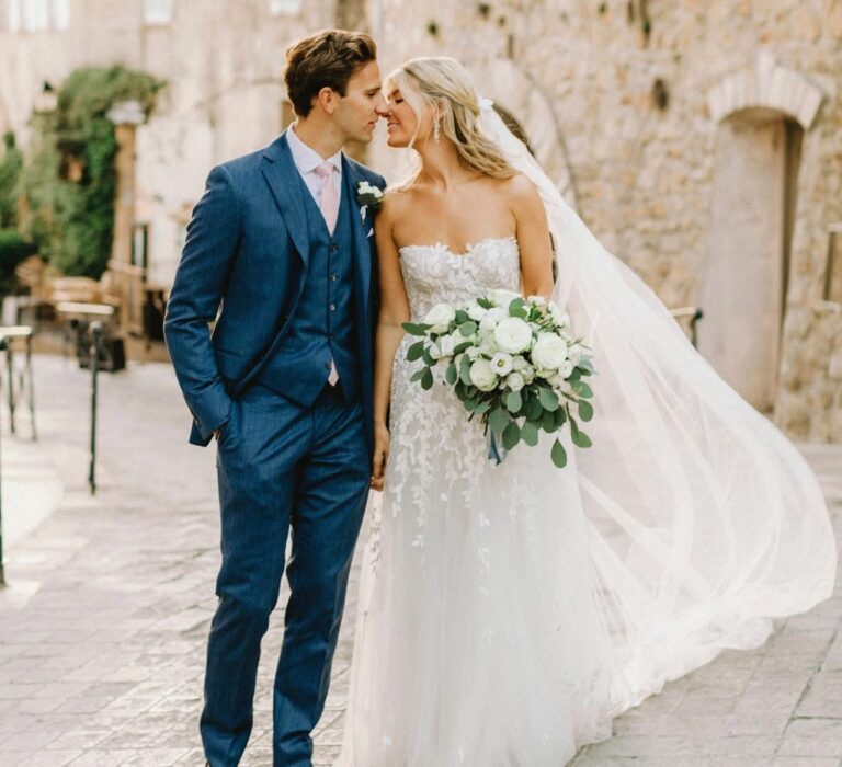 Charlotte and Charles on their wedding day, The Wedding Shop