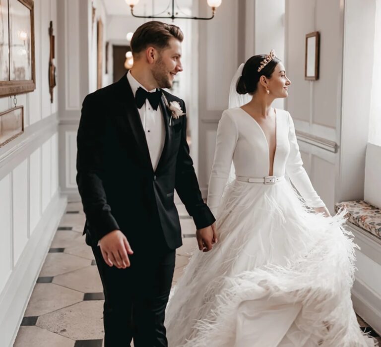 Monica and Alexander on their wedding day, The Wedding Shop
