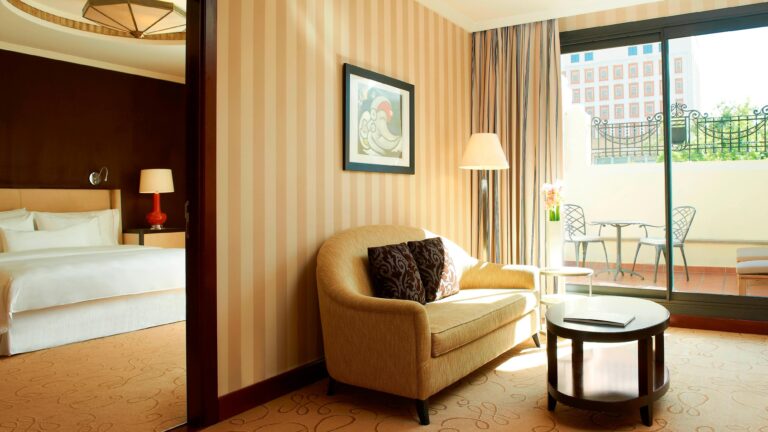 An Executive room with a terrace and a view across the rooftops of the city, The Westin Valencia