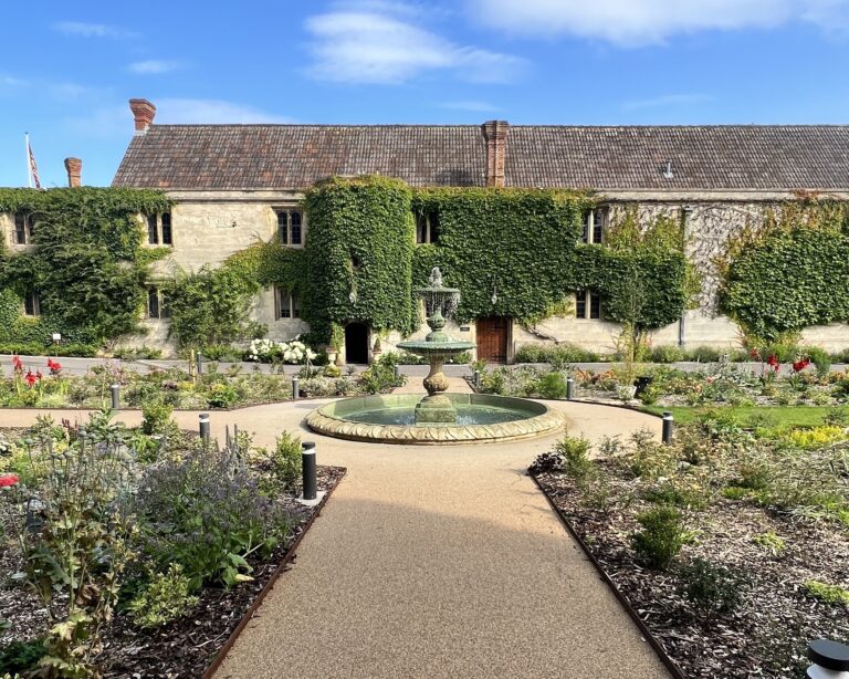 The Courtyard Garden and its central fountain, Thornbury Castle