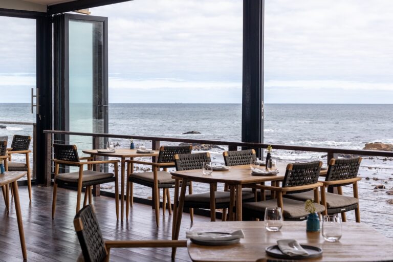 Restaurant deck facing the ocean, Tintswalo Lodges