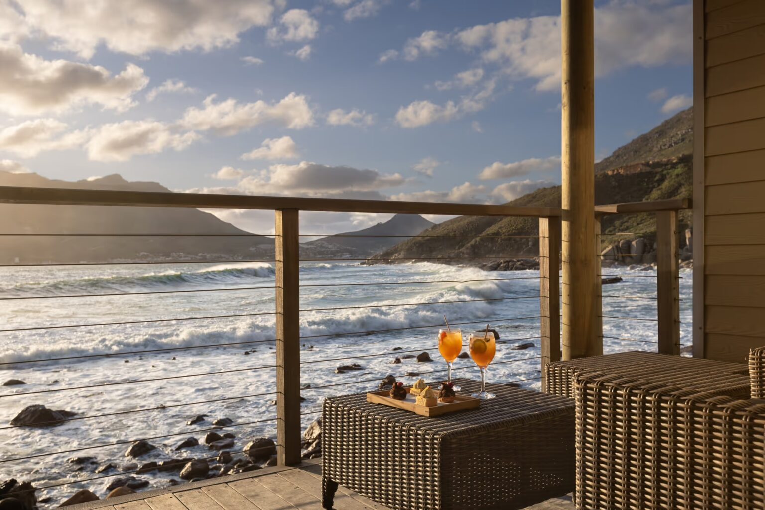 A suite deck above the breaking waves