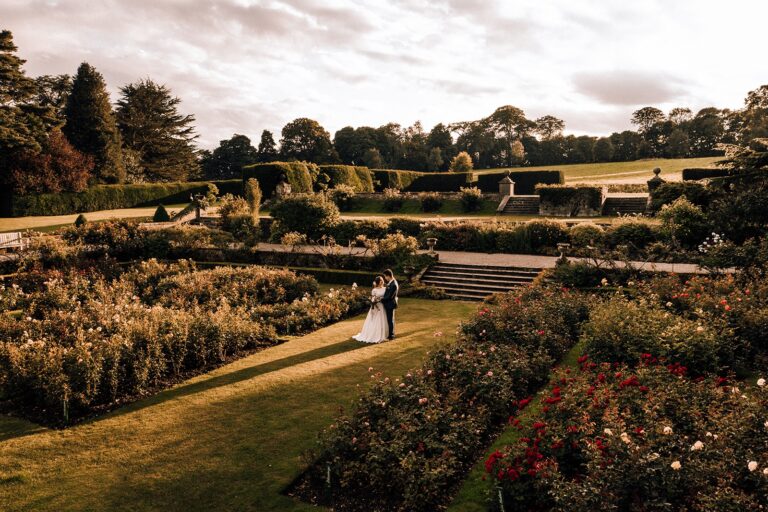 The terraced parterre and rose gardens, Tissington Hall