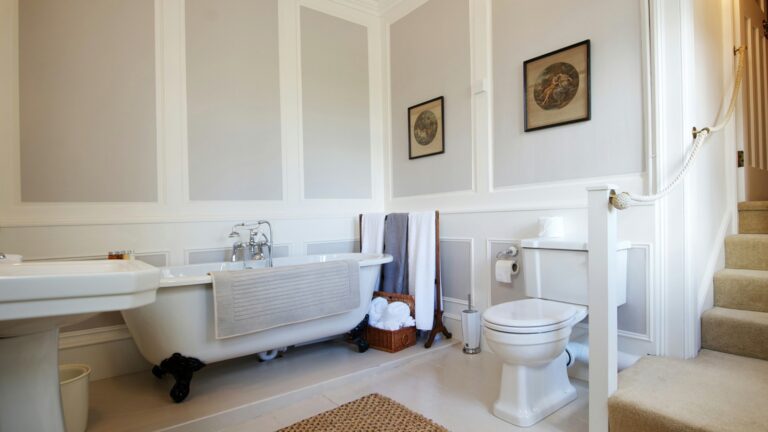 The Bridal Suite roll-top bath, Tissington Hall