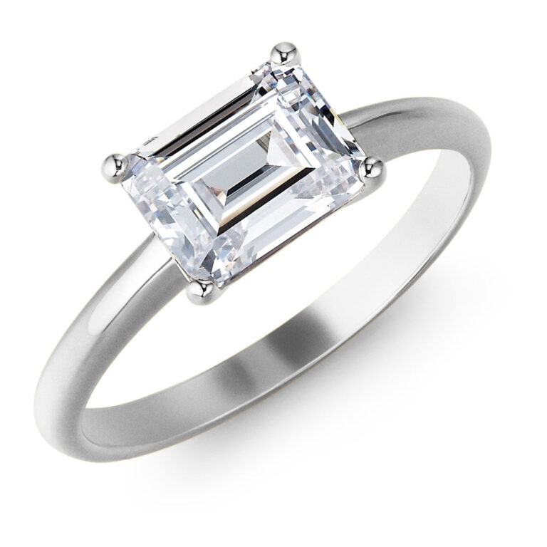 2 Carat East-West Emerald Cut Ring in the Tru-Diamonds range, Tru-Diamonds™