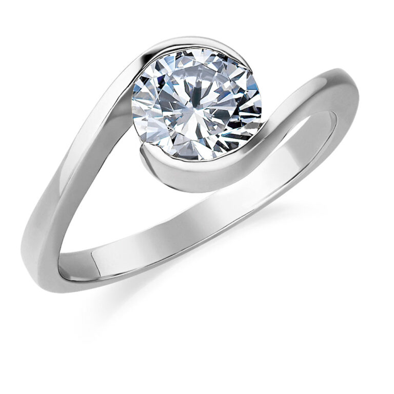 2 Carat Modern Solitaire Ring in the Tru-Diamonds range, Tru-Diamonds™