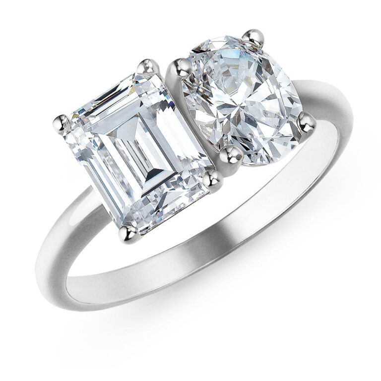 Toi et Moi Oval and Emerald Cut Ring in the Tru-Diamonds range, Tru-Diamonds™