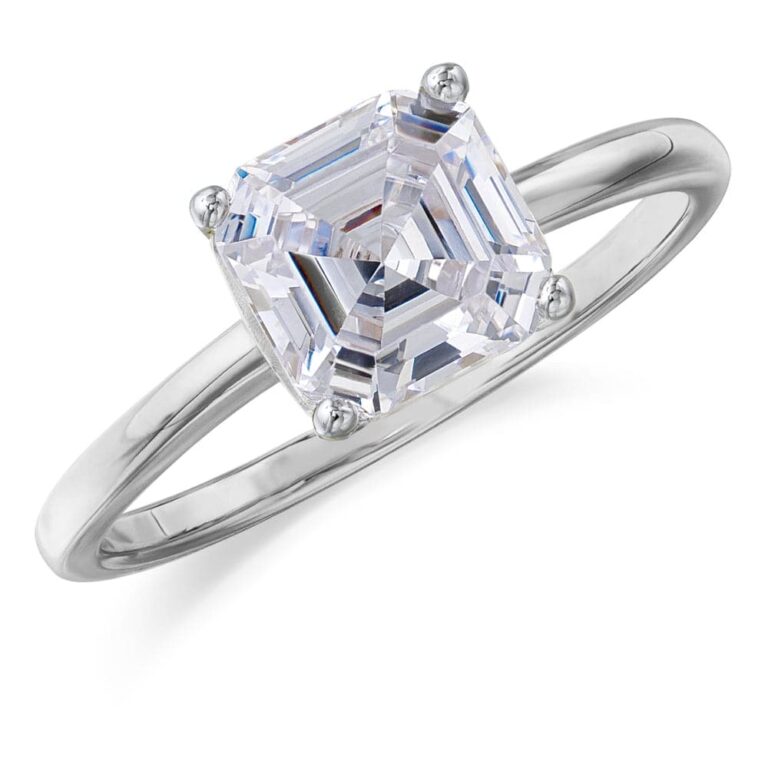 2 Carat Asscher Cut Solitaire Ring in the Tru-Diamonds range, Tru-Diamonds™
