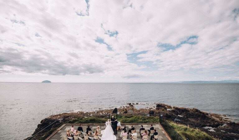 The Turnberry Lighthouse terrace above the Firth of Clyde, Trump Turnberry
