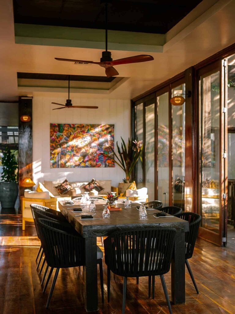 Dining table in the restaurant, Umaya Resort and Adventures