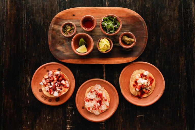 Taco and salsa tasting board, Umaya Resort and Adventures