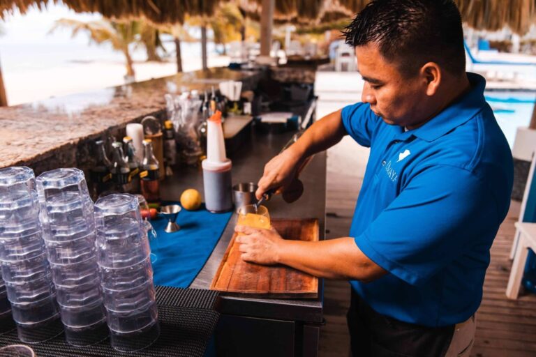 Bartender preparing a cocktail, Umaya Resort and Adventures