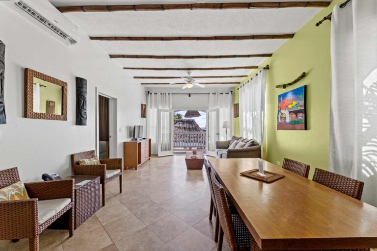Open living and dining area in a suite, Umaya Resort and Adventures