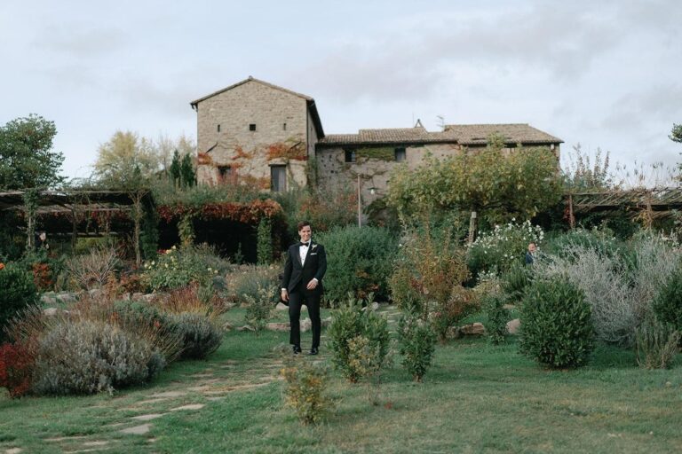 A stone farmhouse and its garden going over in late autumn, Umbria Weddings and Events