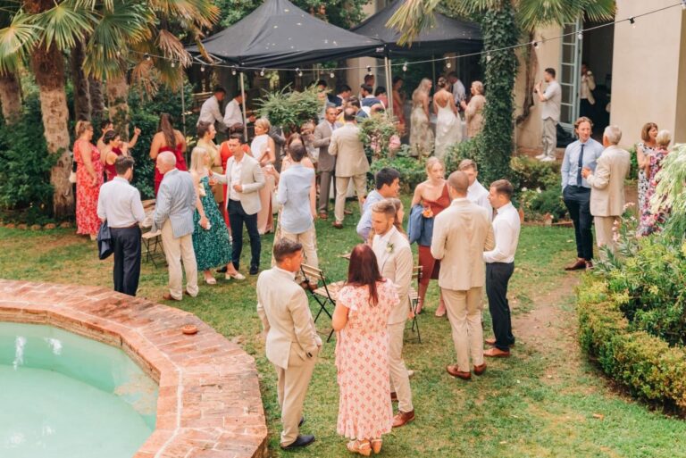 Drinks around the pool before dinner, Umbria Weddings and Events