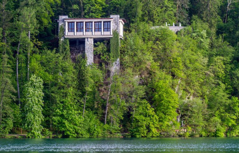 The Belvedere pavilion above the lake, Vila Bled