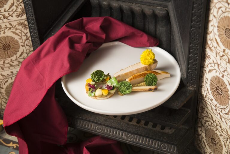 A plated fish course, Villa Arrigo