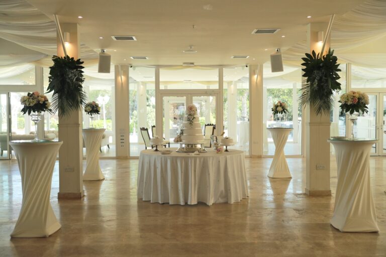 The marquee laid for a reception, Villa Arrigo