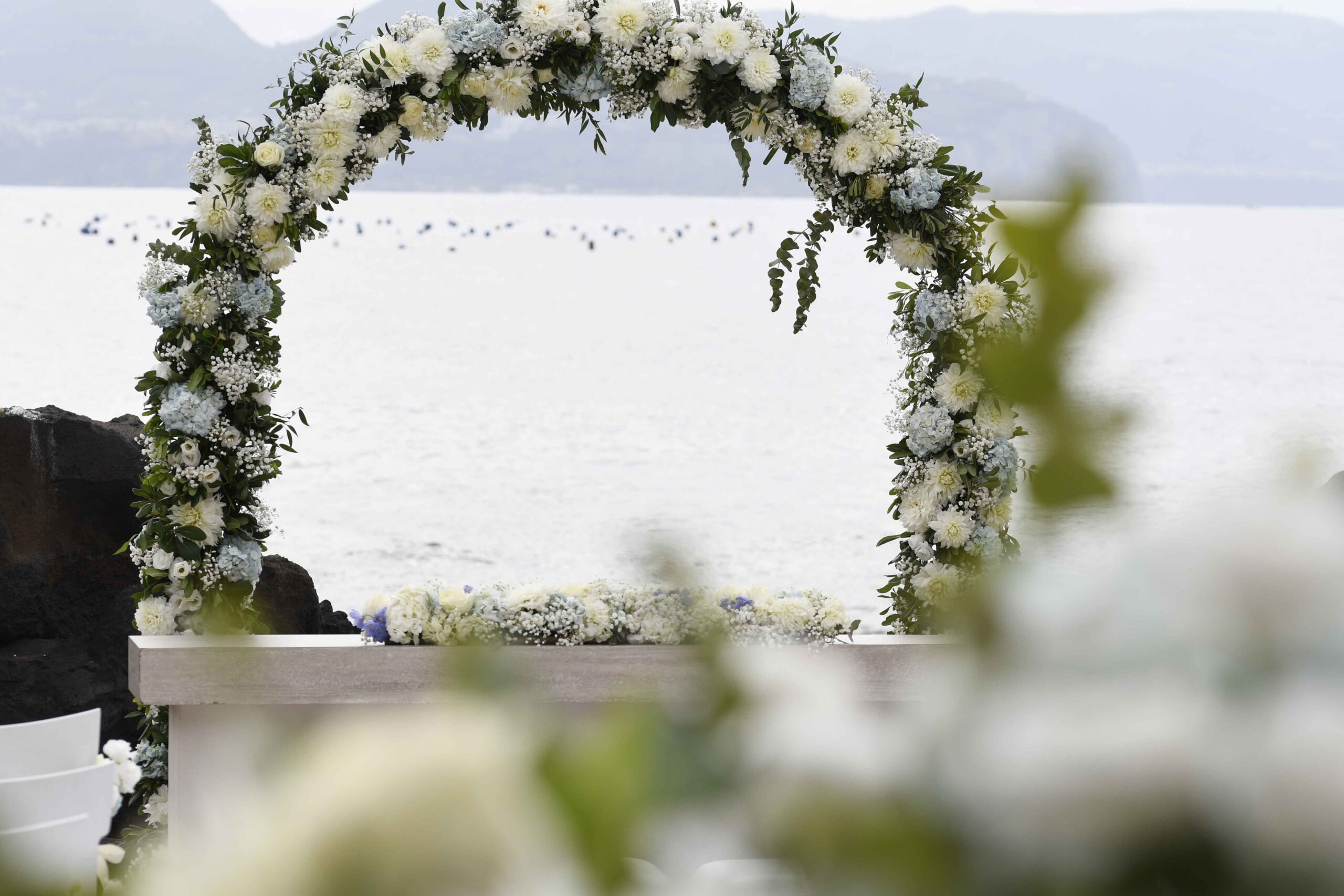 A Floral Arch Ceremony by the Shore, Villa Balke