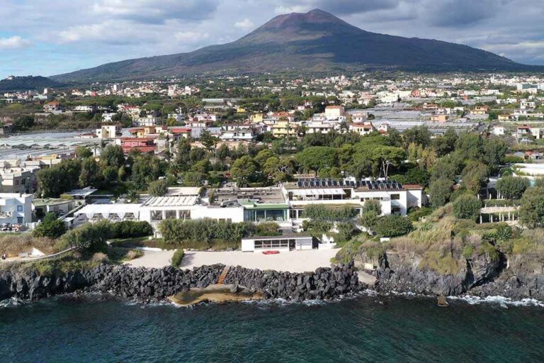 Villa Balke from the Sea, Vesuvius Behind, Villa Balke