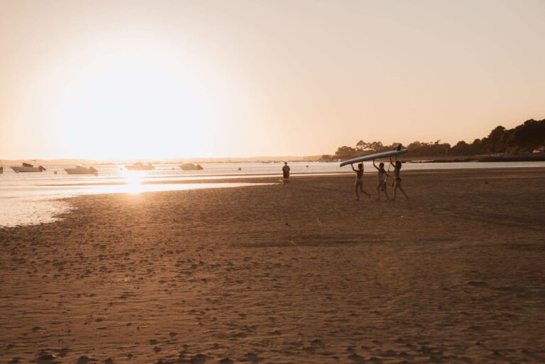 The beach at low tide at sunset, Villa la Tosca