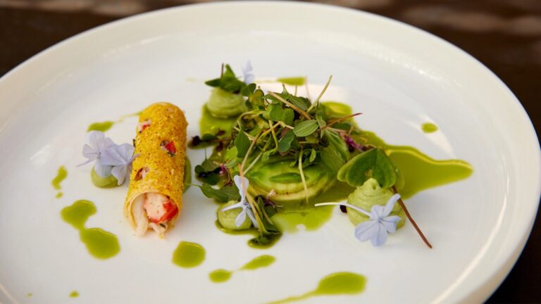 Plated starter with herbs, Villa Maçakızı Bodrum