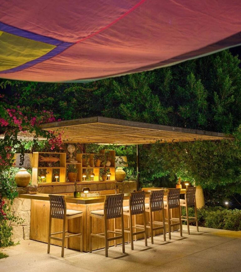 Bar terrace in the evening, Villa Maçakızı Bodrum