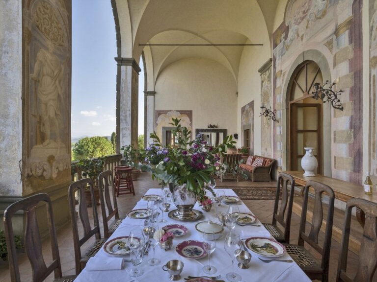 A table in the frescoed loggia, Villa Mangiacane