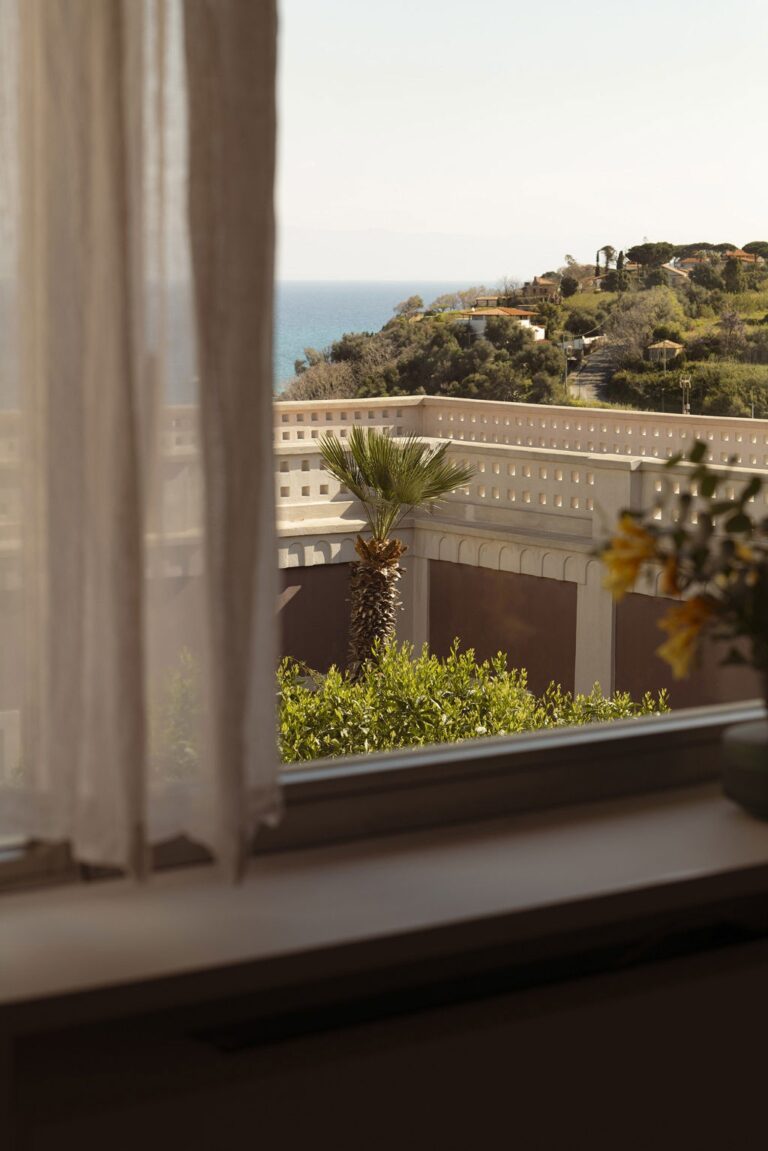 The sea and the Aeolian Islands from a room balcony, Villa Paola