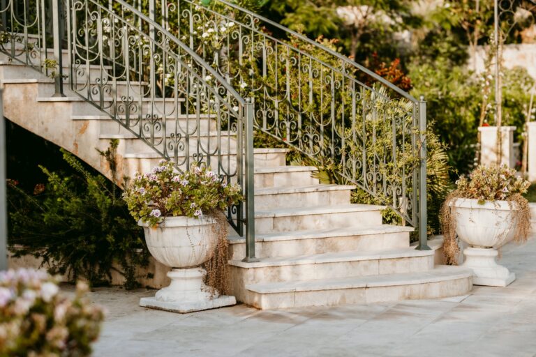 The stone staircase among the gardens, Villa Ponta Melagrana