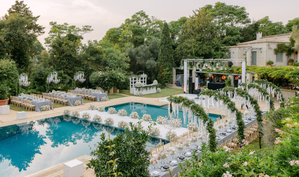 Gardens, terrace and pool