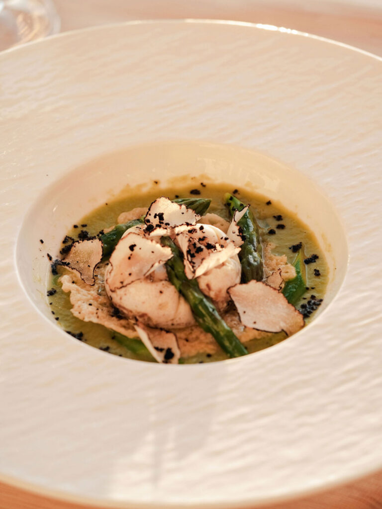 A plated main course, Villa Tolomei Hotel