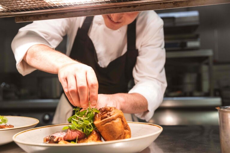 Plated dining, by the estate kitchens, Waddesdon Manor
