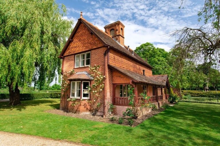 A red-brick estate cottage, Waddesdon Manor