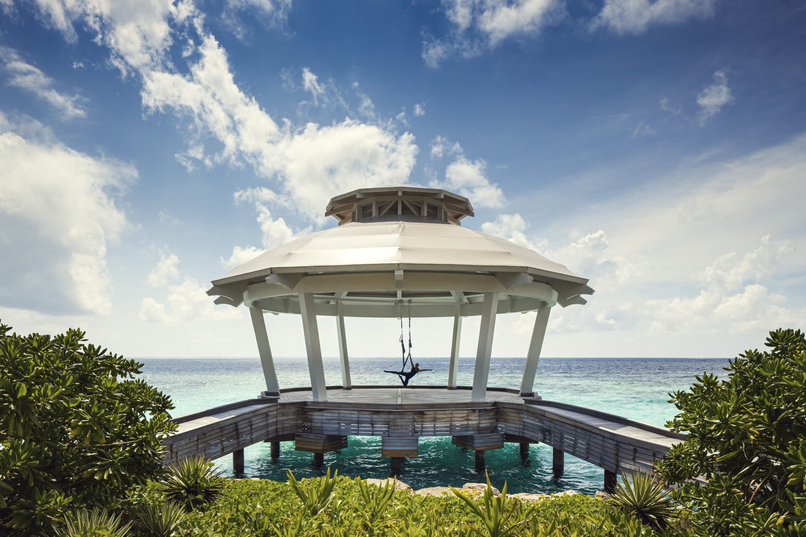 A domed pavilion above the water, Waldorf Astoria Maldives Ithaafushi