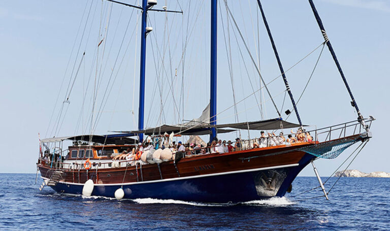 Private sailing yacht with guests on board off the Sicilian coast, Wedding Sicily