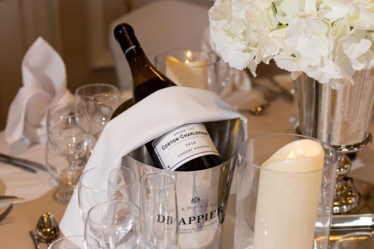 Champagne on a dressed table, West Lodge Park