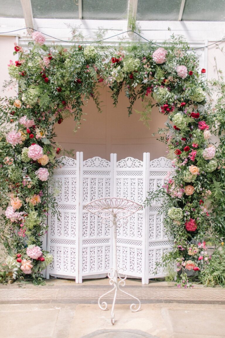 A floral archway, a wedding at Sezincote, Wildabout