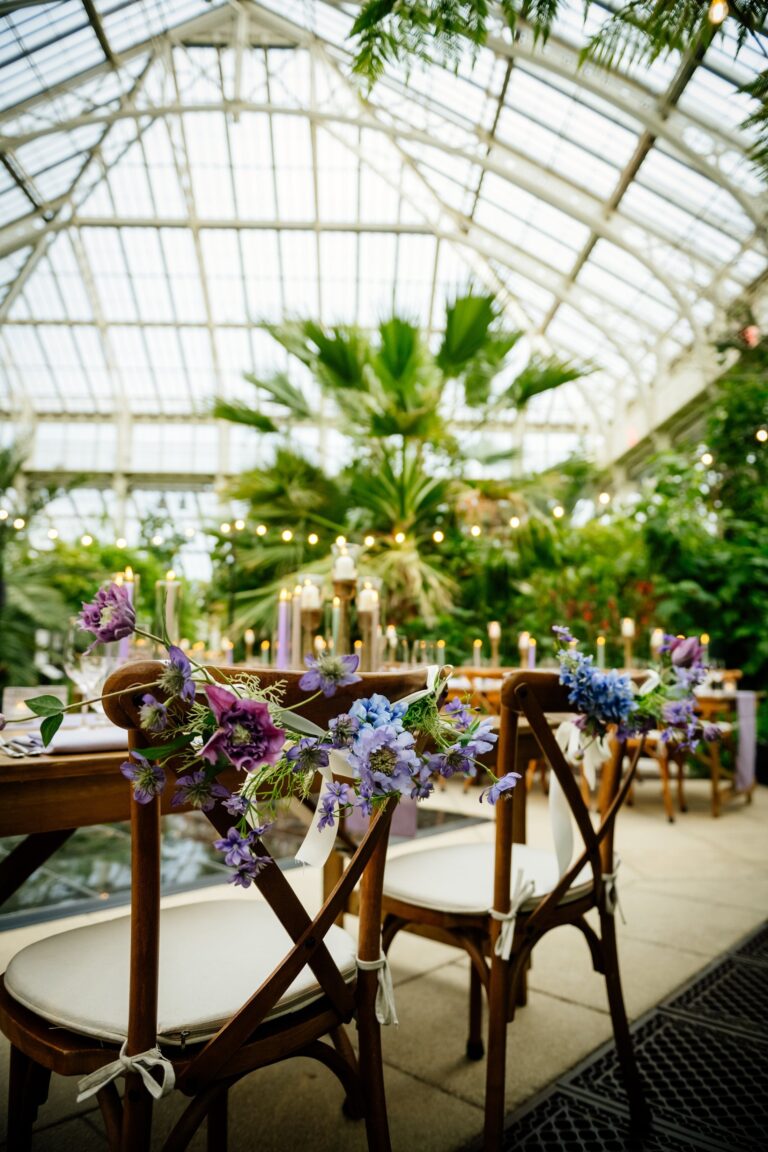 Chair floral decorations in the Temperate House, Kew Gardens, Wildabout