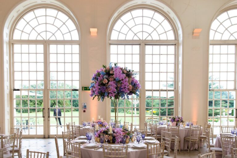 A tall table centre in the Orangery at Kew Gardens, Wildabout