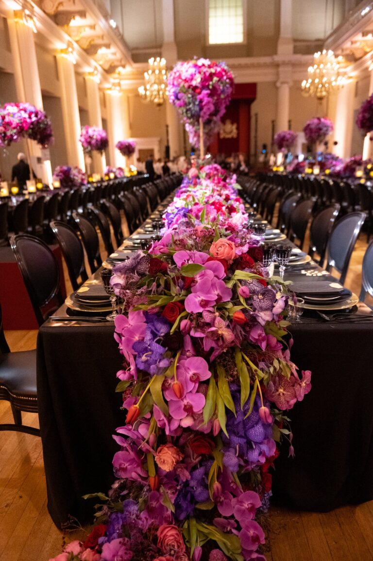 A hanging tablescape in a gilded dining room, Wildabout