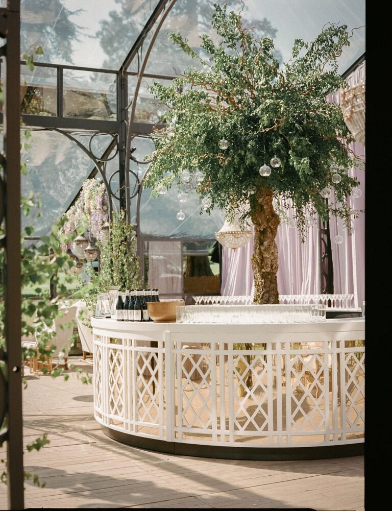 A hanging floral installation at The Wilderness, Chiswick House, Wildabout